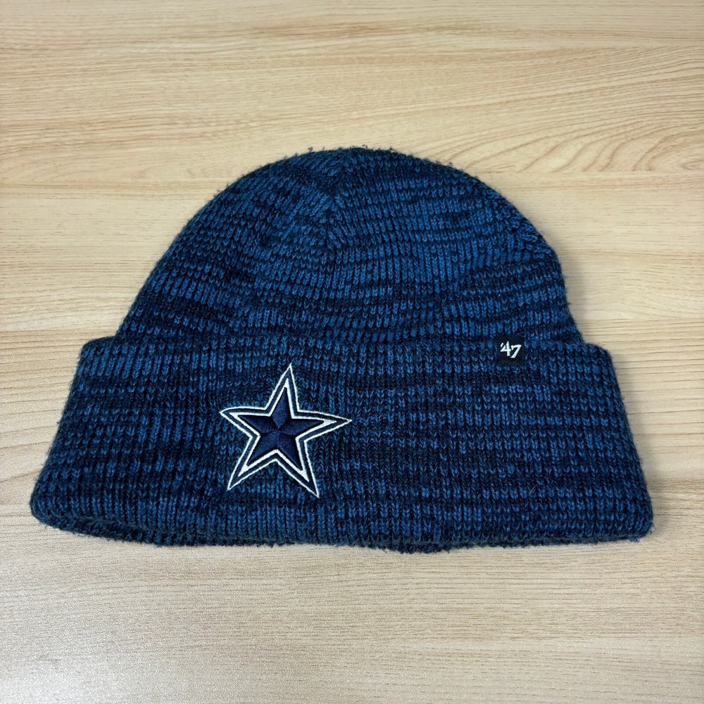 Dallas Cowboys Beanie Winter Hat Cap‎ Blue Knit NFL Football '47